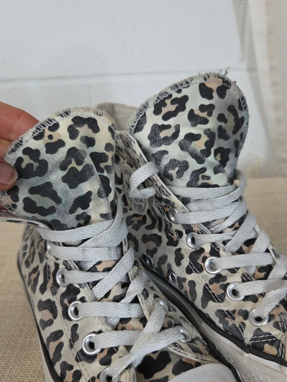 Converse Platform High Top Chuck Taylors in Leopard Print Black, Cream